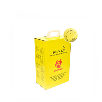 5L Golfpapier Scherpe Container Wegwerp Biohazard Collectie Medisch Afval Kluisjes voor Gebruikte Spuit