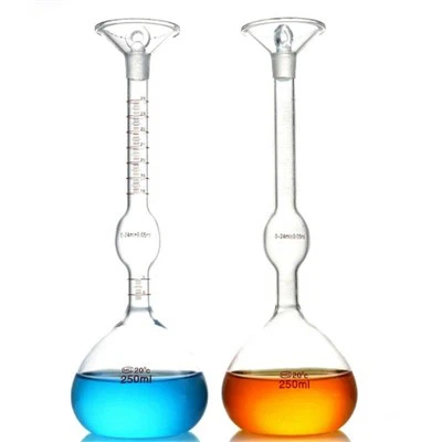 Hoge borosilicaatglaslaboratoriumpyknometer Specificaties Glasgasweegschaal Lechatelier Specifieke zwaartekrachtfles